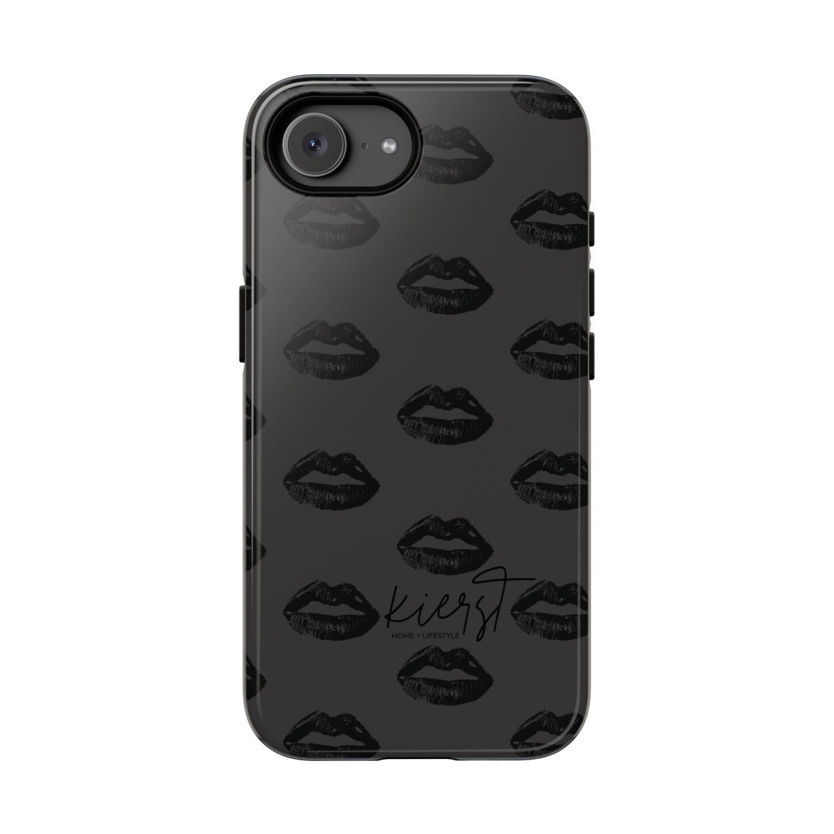 Black Lips on Charcoal iPhone Case