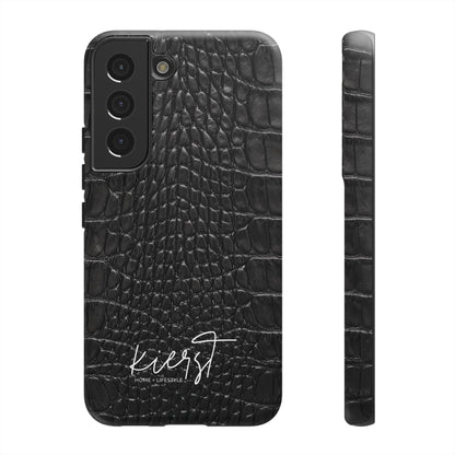 Black Alligator Print Samsung Galaxy Phone Case