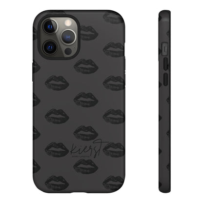 Black Lips on Charcoal iPhone Case