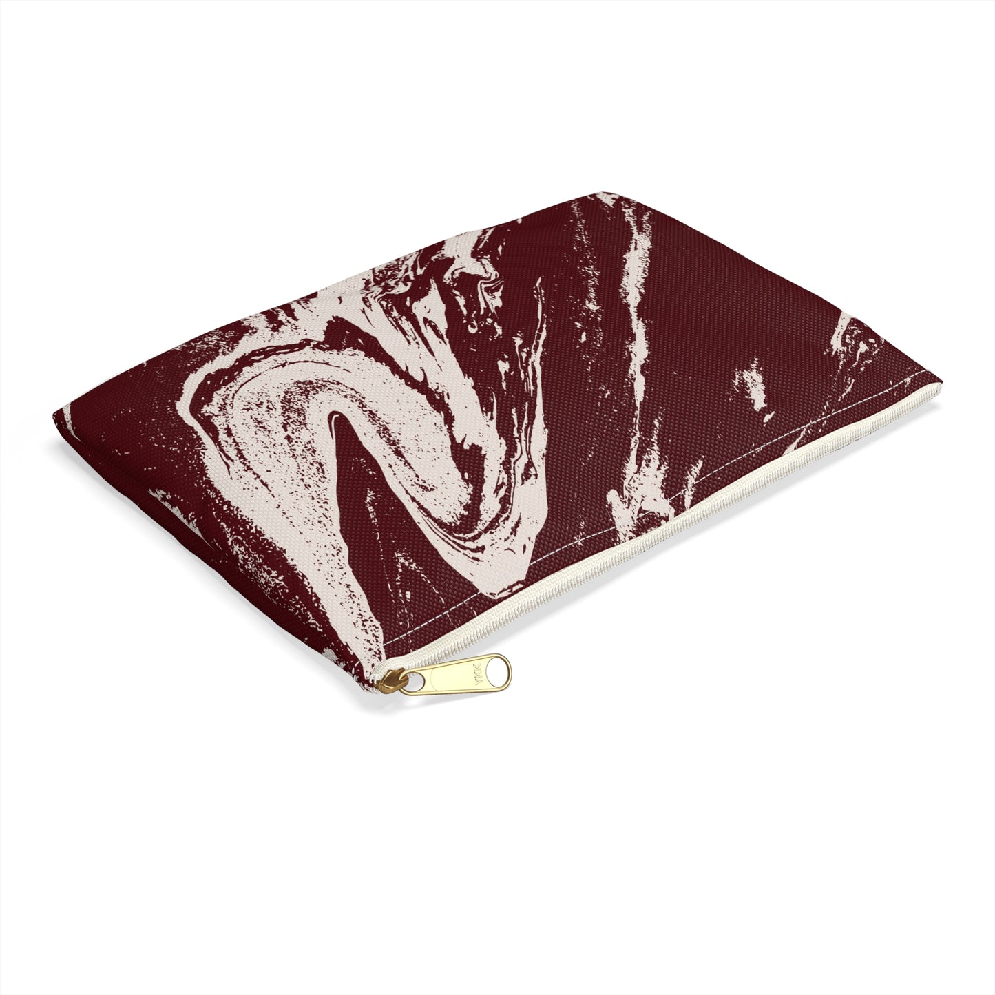Cream Marble on Signature Velvet Noir Accessory Pouch