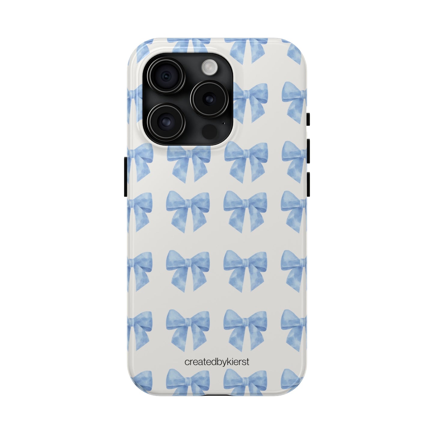 Multiple Blue Bows on Beige iPhone Case