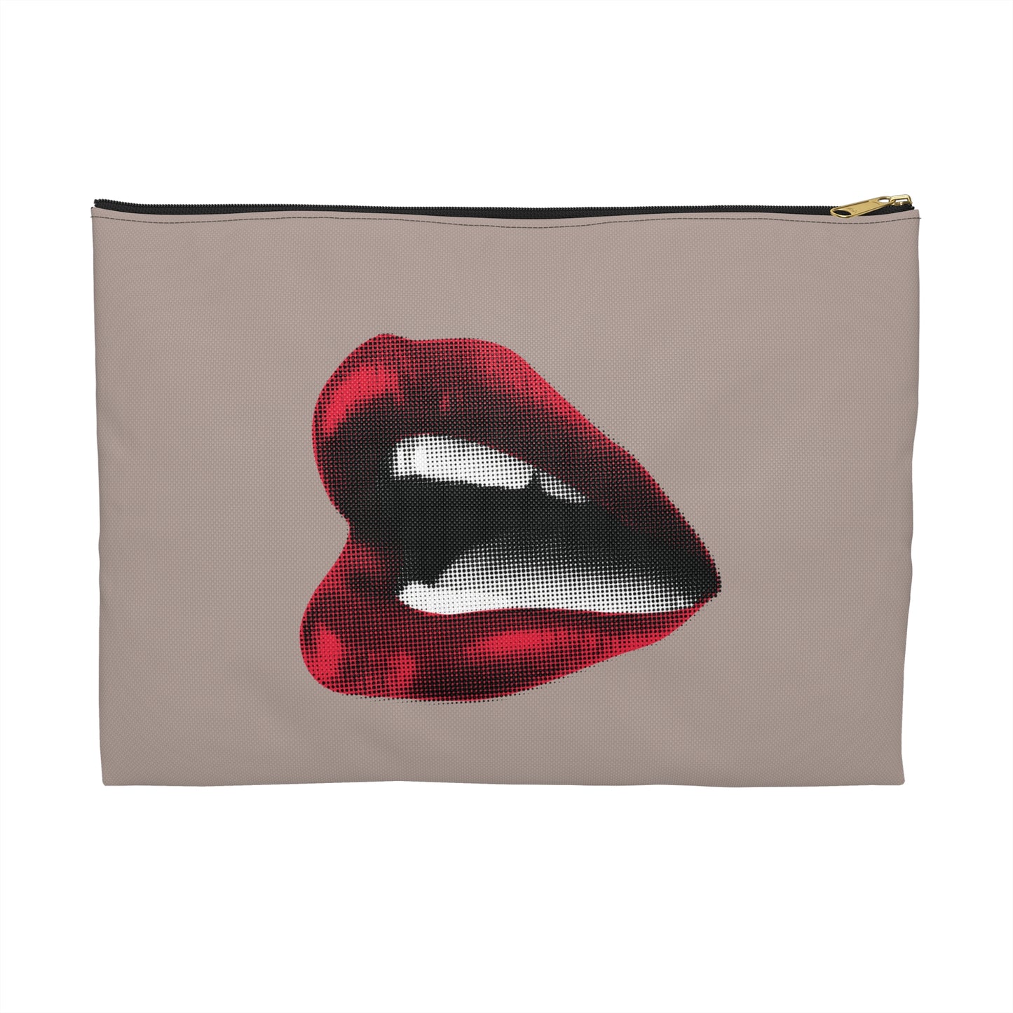 Vintage Newspaper Red Lips Accessory Pouch