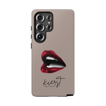 Vintage Red Lips on Taupe Samsung Galaxy Phone Case