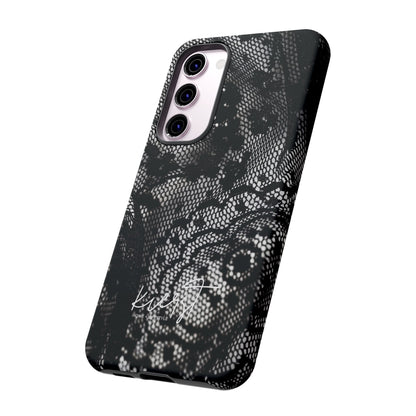 Black + White Lace Print Samsung Galaxy Phone Case