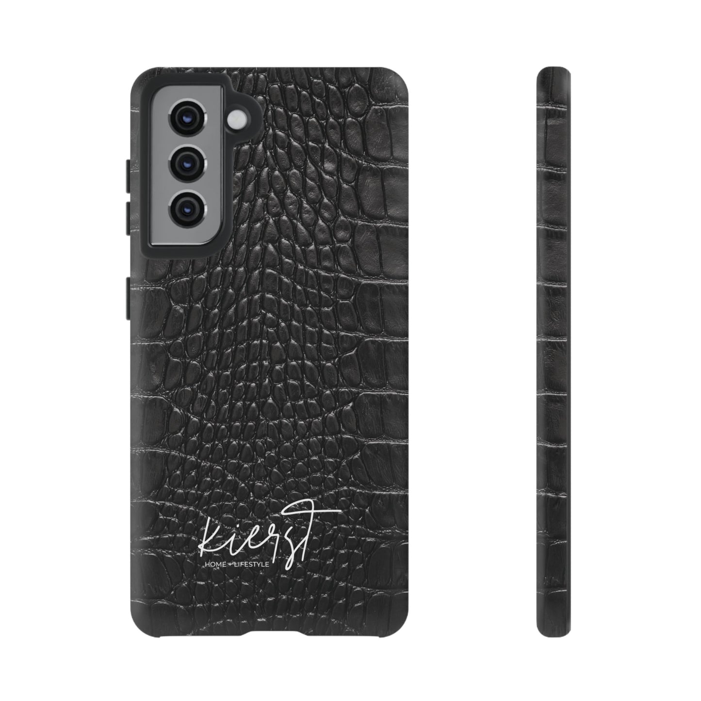 Black Alligator Print Samsung Galaxy Phone Case