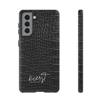 Black Alligator Print Samsung Galaxy Phone Case