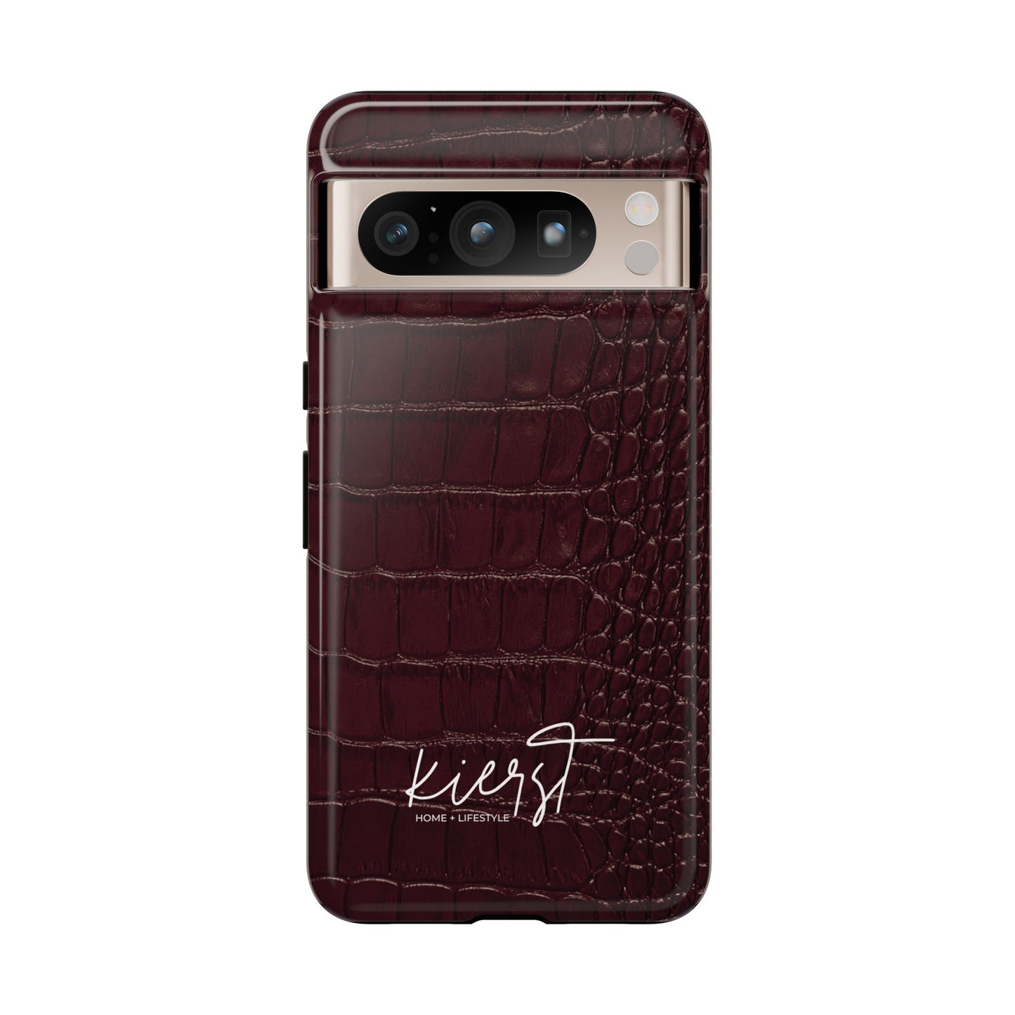 Signature Velvet Noir Crocodile Print Google Pixel Phone Case