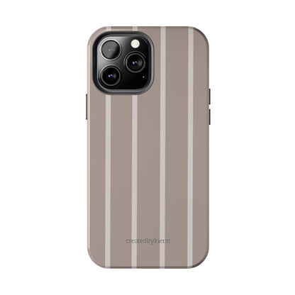 Cream and Brown Vertical Striped iPhone Case