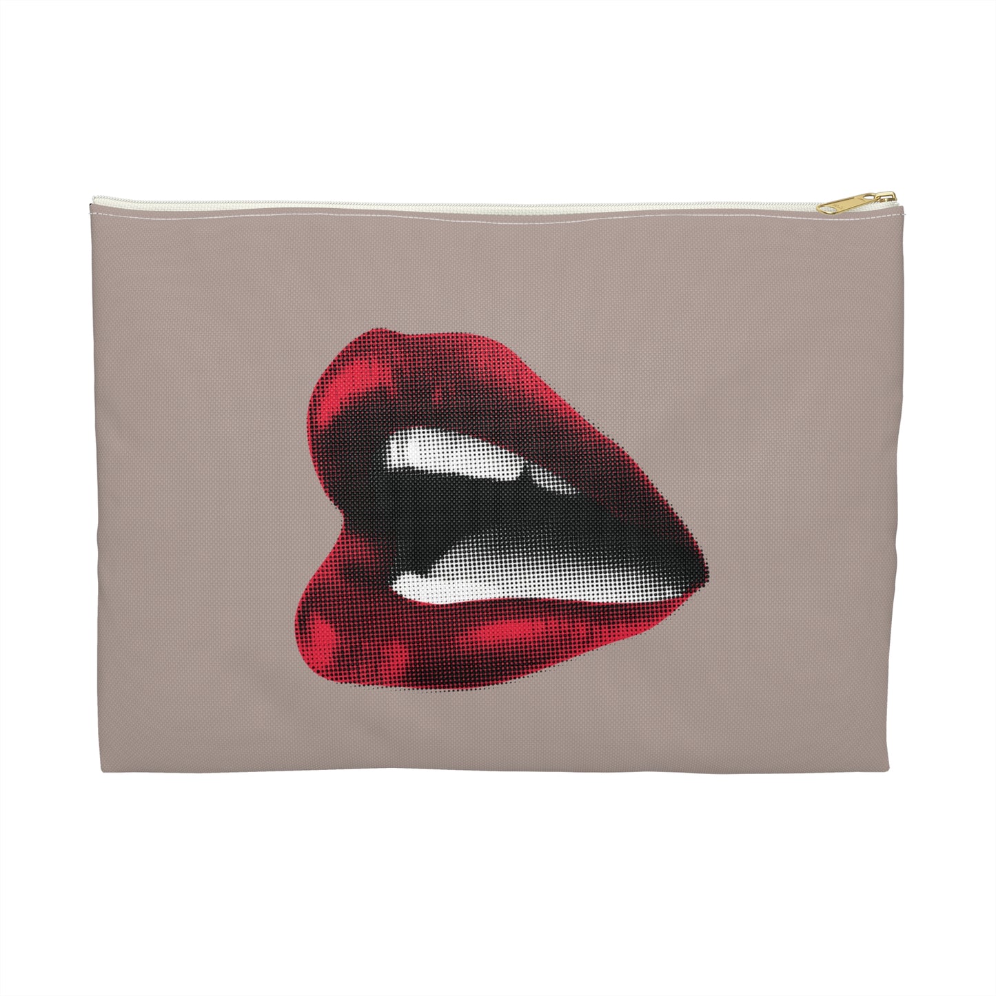 Vintage Newspaper Red Lips Accessory Pouch