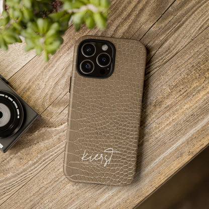 Tan Alligator Print iPhone Case | Elevated texture meets everyday ease