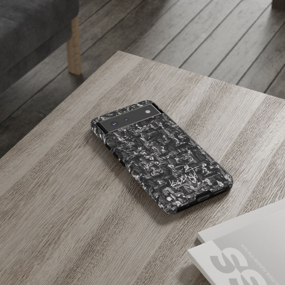 Grey Tweed Print Google Pixel Phone Case