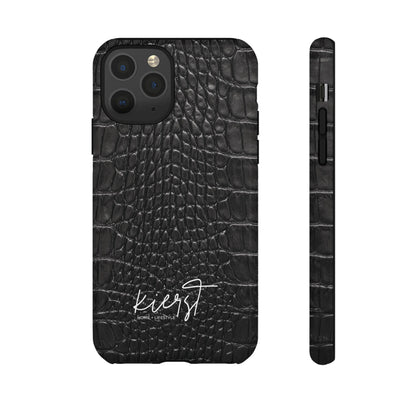 Black Alligator Print iPhone Case