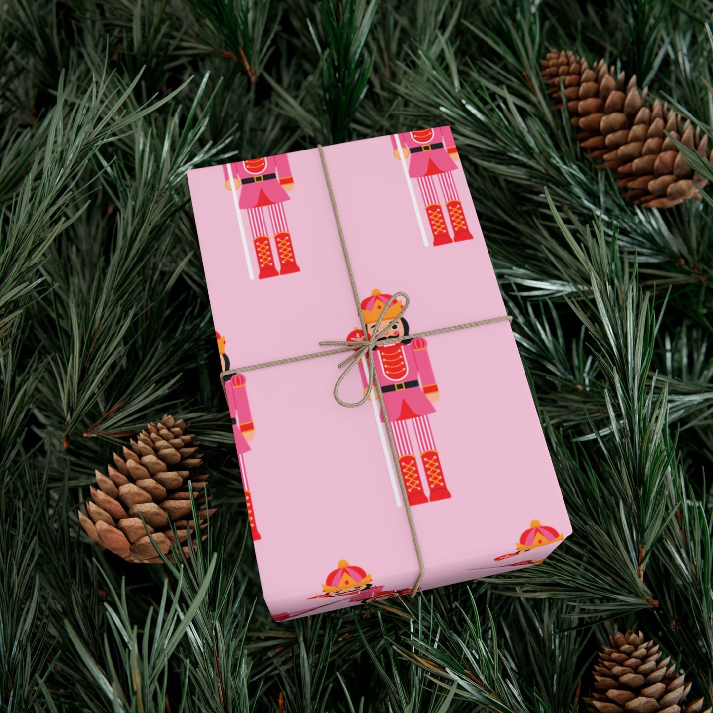 Fair Nutcracker on Pink Wrapping paper