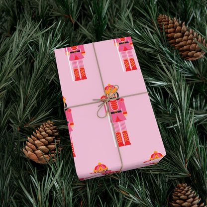 Fair Nutcracker on Pink Wrapping paper