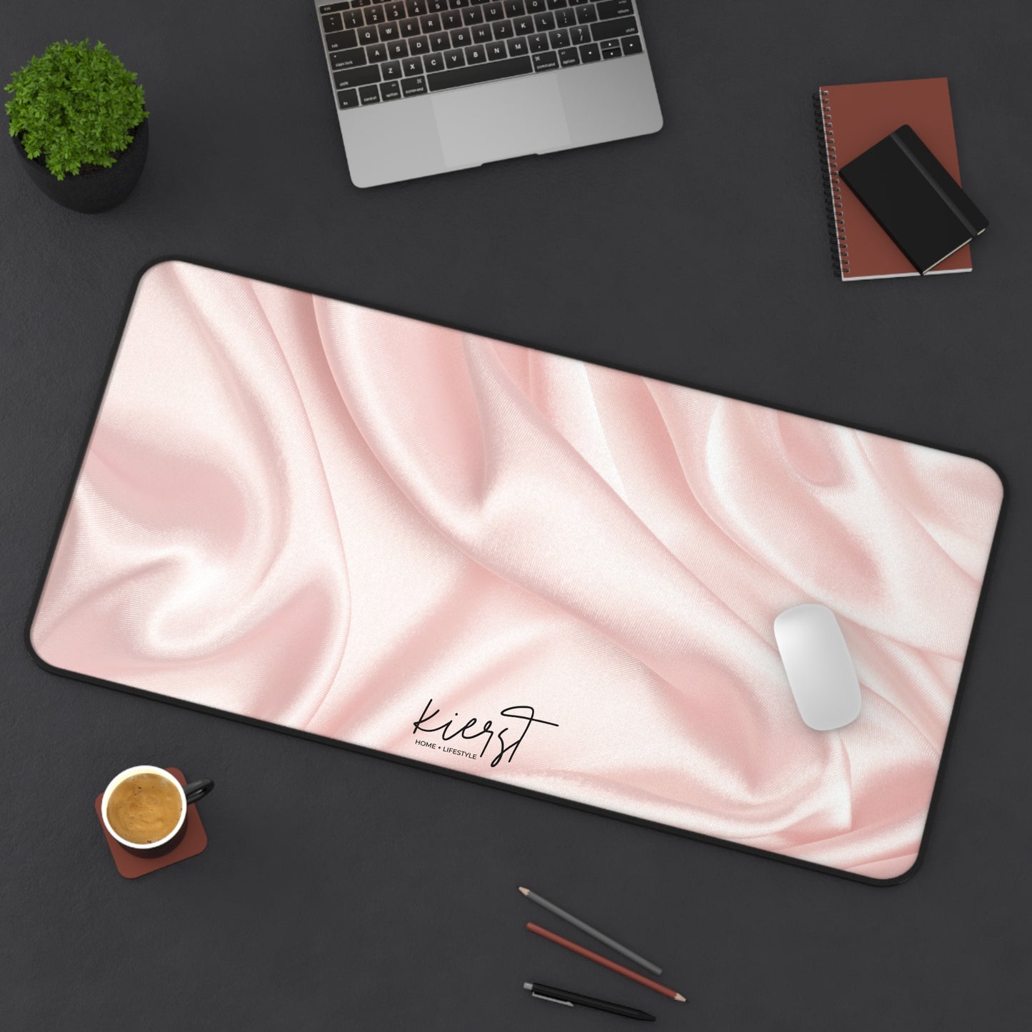 Pink Silk Print Desk Mat