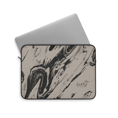 Black Marble on Cool Taupe Laptop Sleeve | Bold Neutrals, Elevated Style