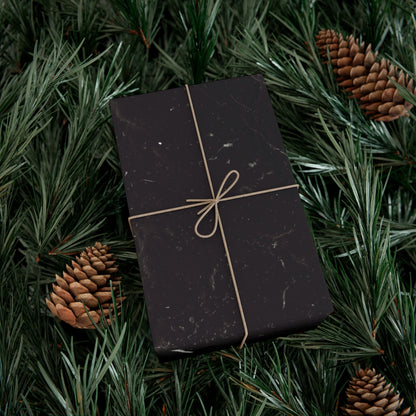 Black Marble Gift Wrapping Paper – Black and White Stone-Inspired Print