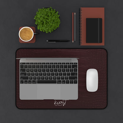 Signature Velvet Noir Crocodile Print Desk Mat