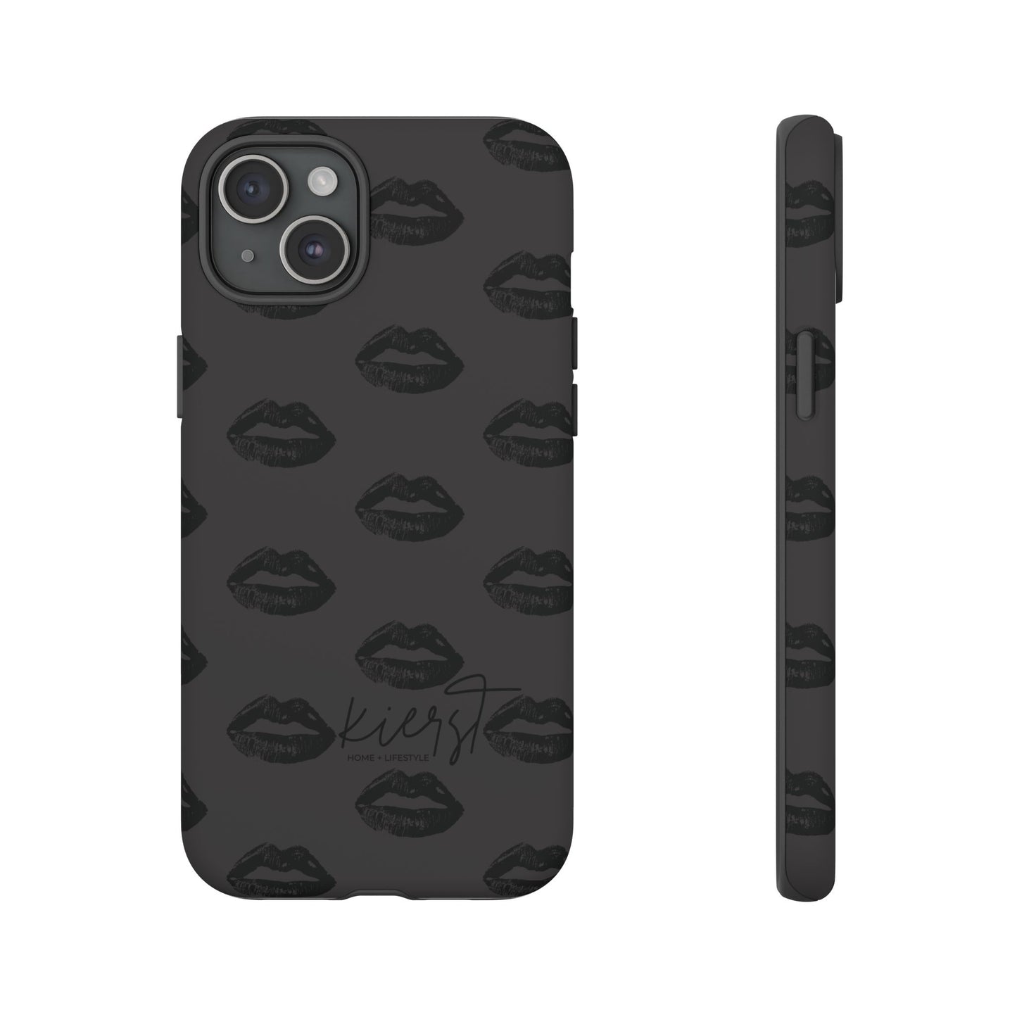 Black Lips on Charcoal iPhone Case