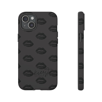 Black Lips on Charcoal iPhone Case
