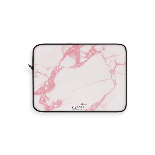 Pink & White Marble Laptop Sleeve | Soft Sophistication for Everyday Tech