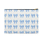 Multiple Blue Bows on Beige Accessory Pouch