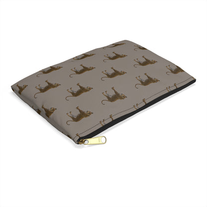 Leopards on Taupe Accessory Pouch | Neutral Meets Fierce