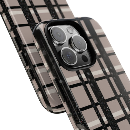 Elevated Neutrals Plaid iPhone Case | Classic Pattern, Modern Contrast