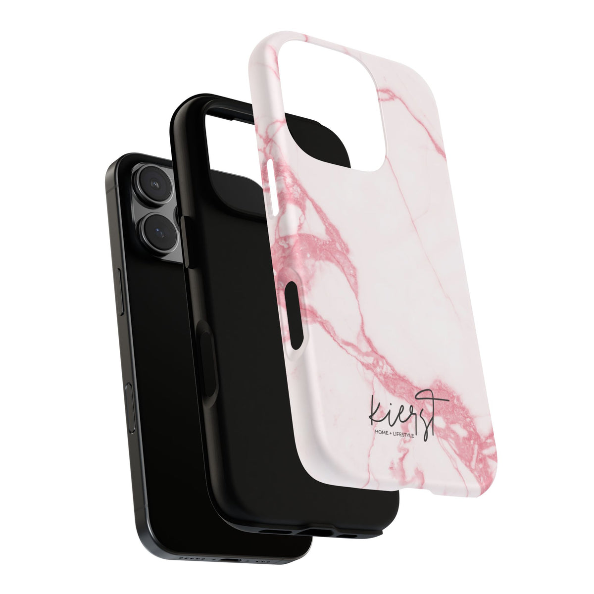 Pink + White Marble iPhone Case