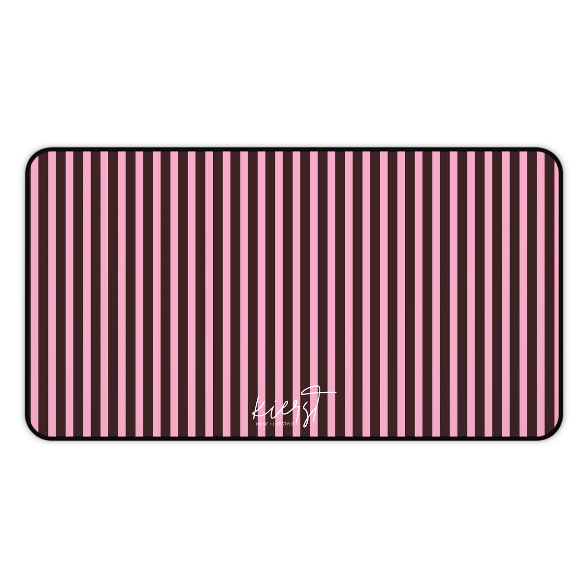 Signature Velvet Noir + Pink Stripes Desk Mat