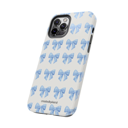 Multiple Blue Bows on Beige iPhone Case