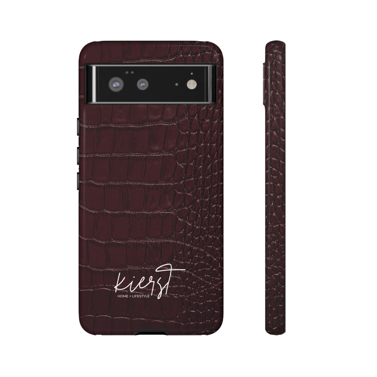 Signature Velvet Noir Crocodile Print Google Pixel Phone Case