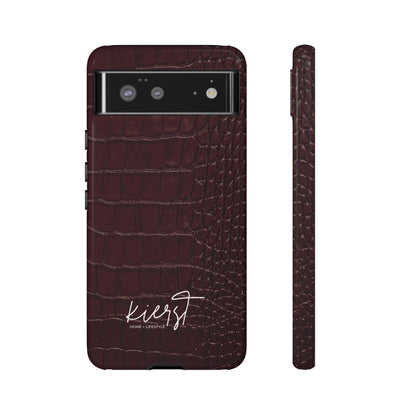 Signature Velvet Noir Crocodile Print Google Pixel Phone Case
