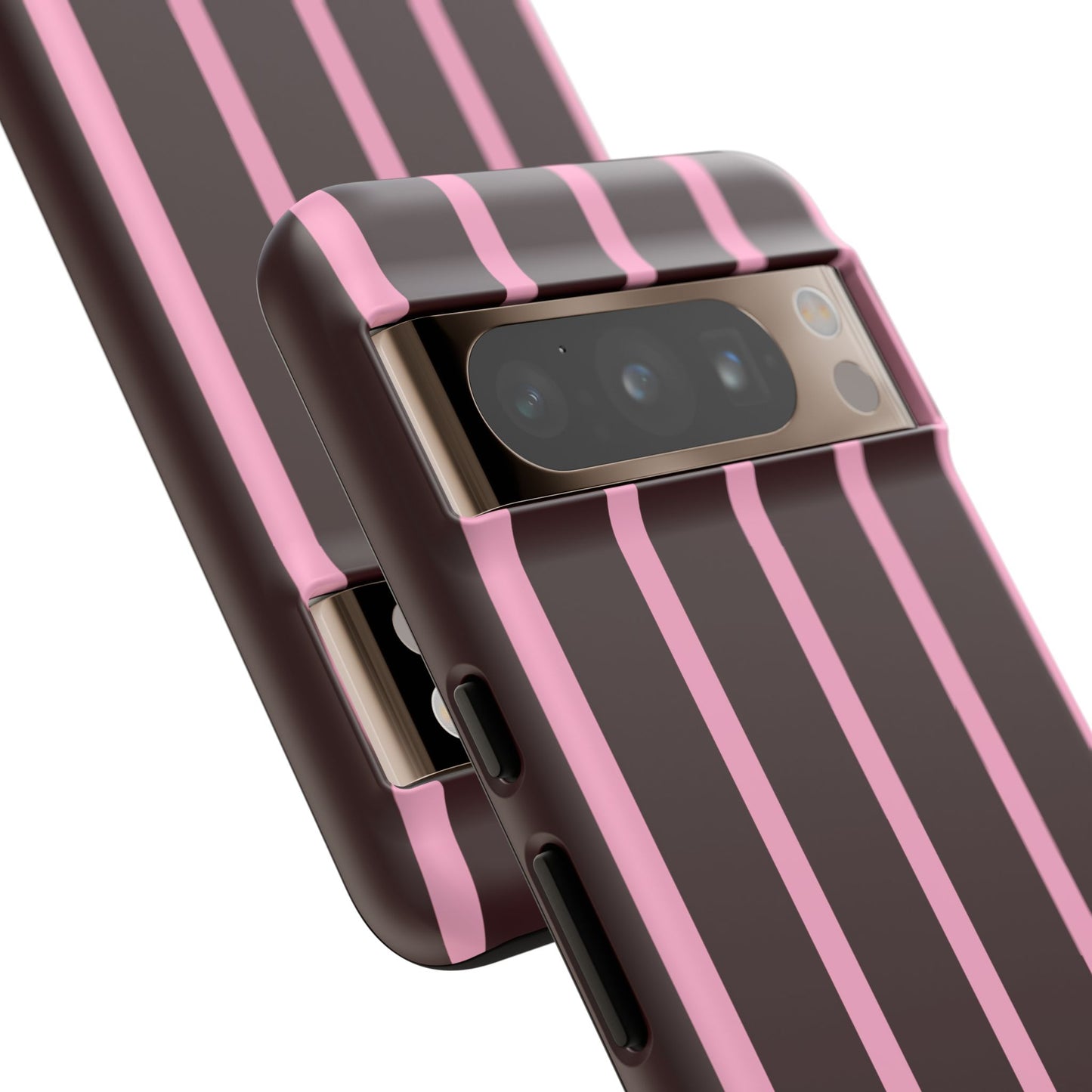 Signature Velvet Noir + Pink Stripes Google Pixel Phone Case