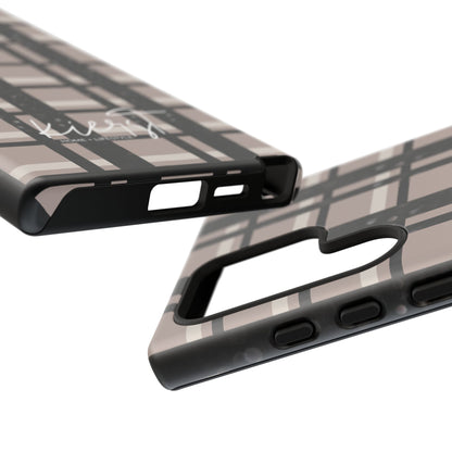 Elevated Neutrals Plaid Samsung Galaxy Case | Structured Style, Soft Edge