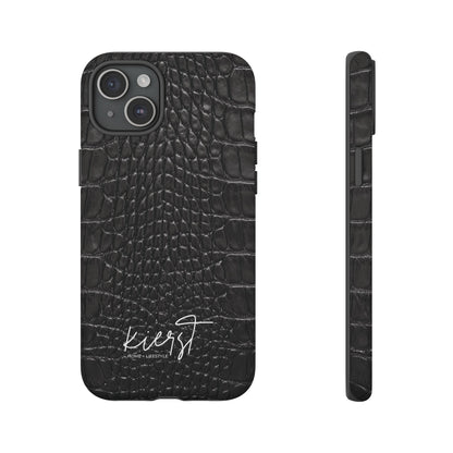 Black Alligator Print iPhone Case
