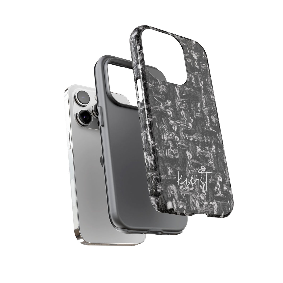 Grey Tweed Print iPhone Case