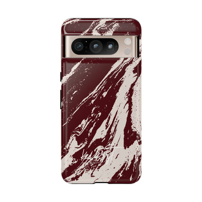 Cream Marble on Signature Velvet Noir Google Pixel Phone Case