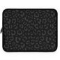 Grey on Black Leopard Laptop Sleeve