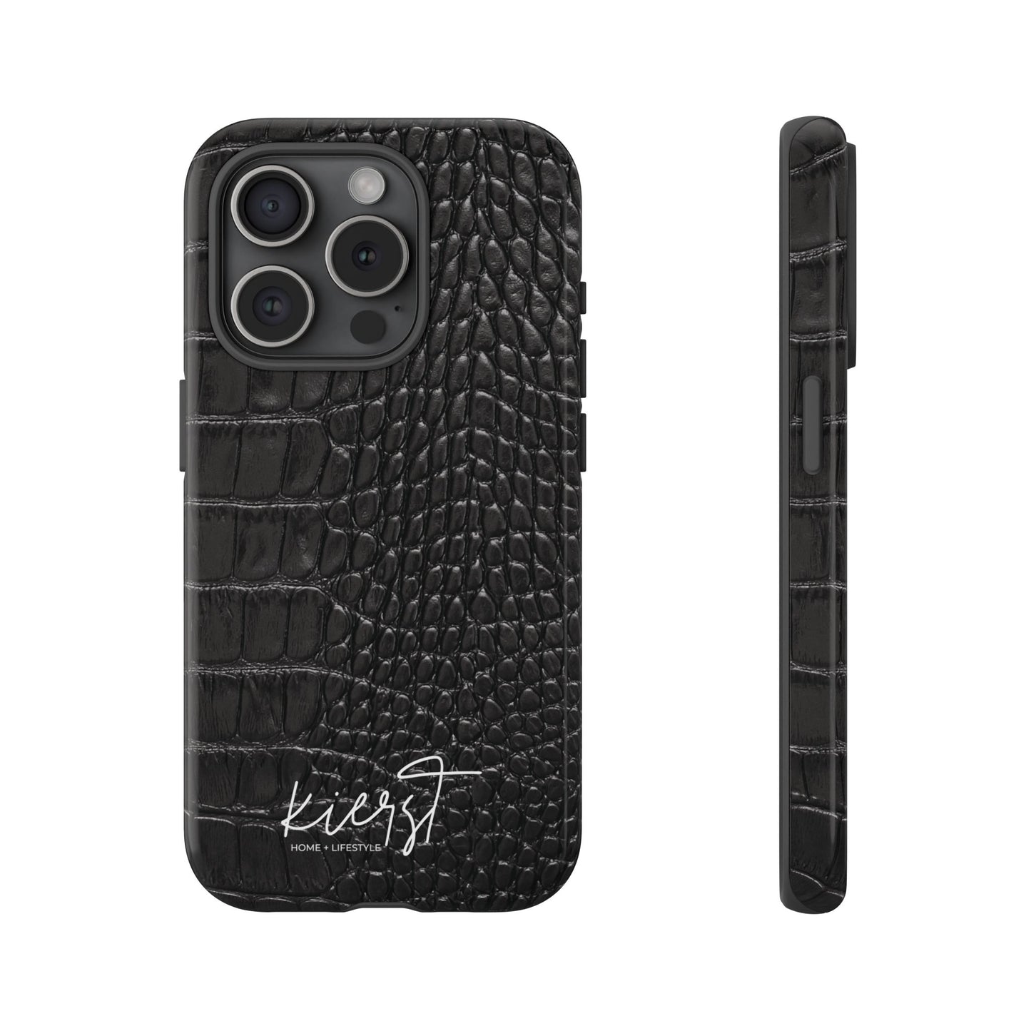 Black Crocodile Print iPhone Case