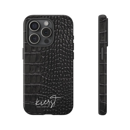 Black Crocodile Print iPhone Case
