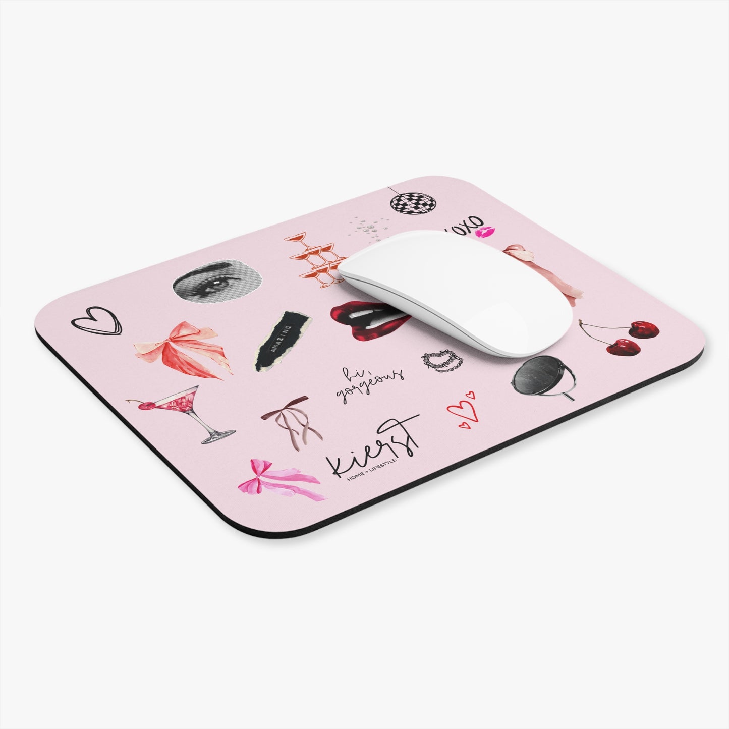 Pink Rectangle Mouse Pad - Edge of Romance