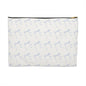 Multiple Thin Blue Bows on Beige Accessory Pouch