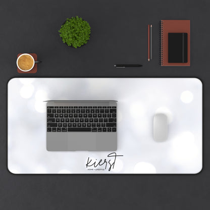 White Sparkle Desk Mat