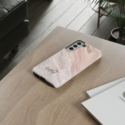 Blush Swirl Marble Samsung Galaxy Phone Case | Subtle Design, Timeless Tone