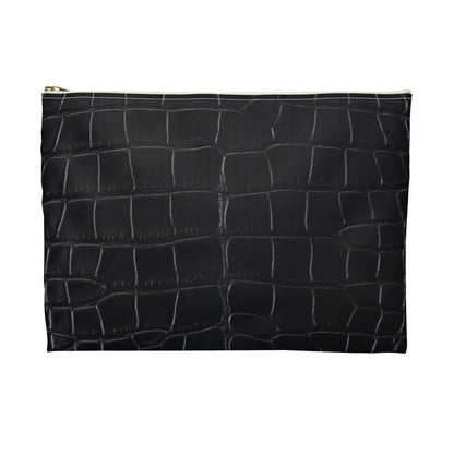 Black Crocodile Accessory Pouch