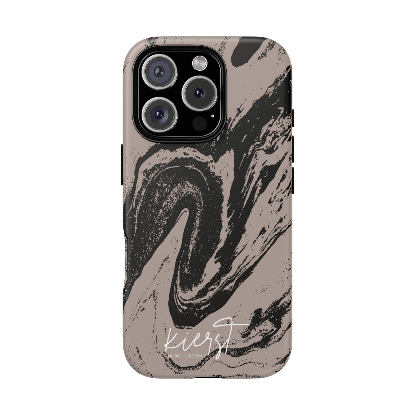 Taupe and Black Marble iPhone Case