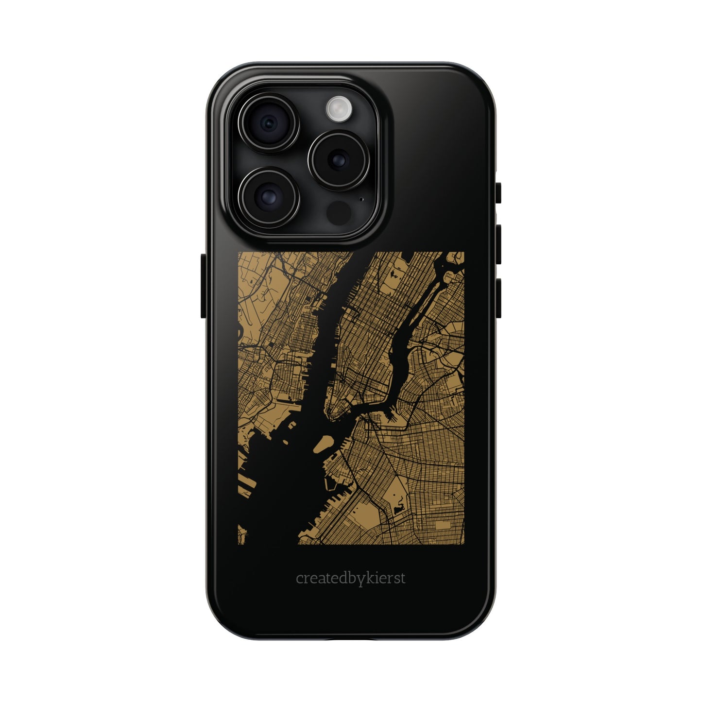 Black and Gold NYC Map iPhone Case