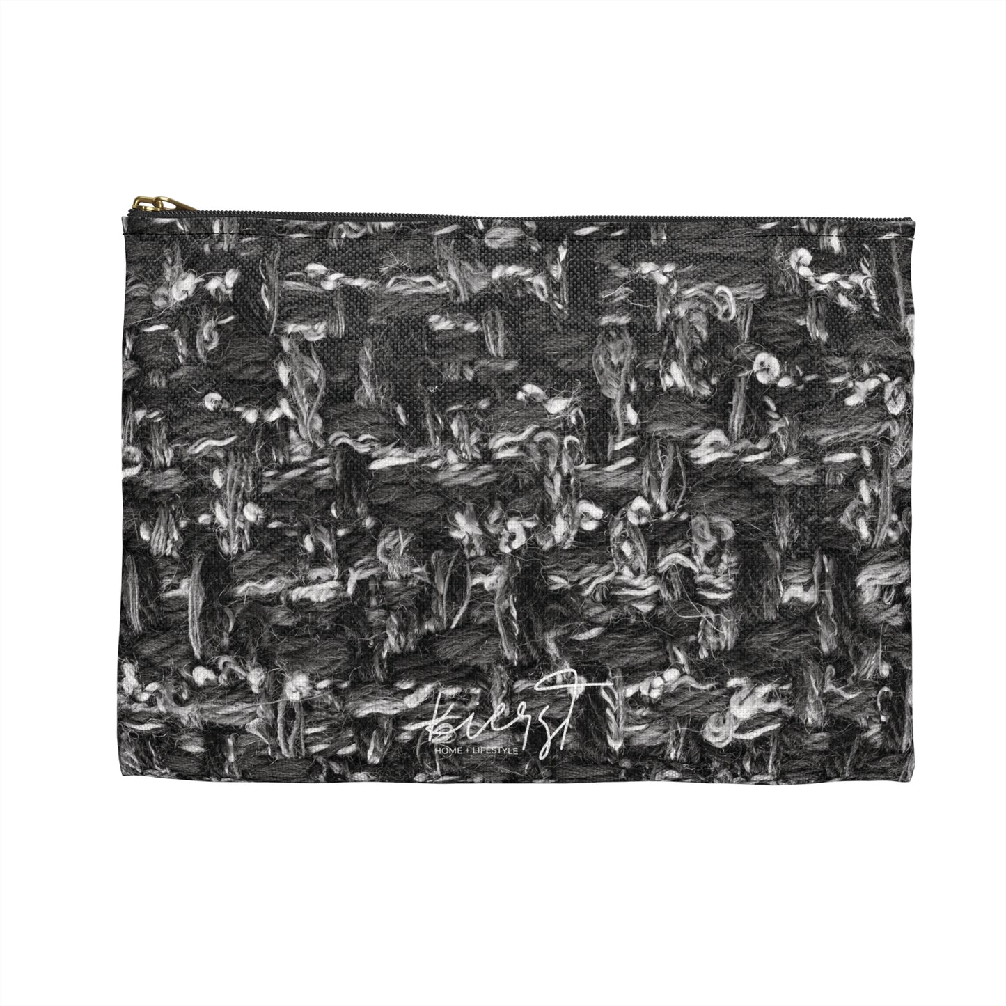 Grey Tweed Print Accessory Pouch