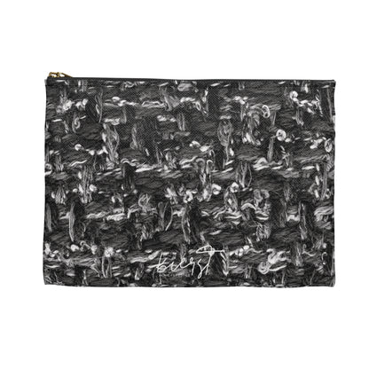 Grey Tweed Print Accessory Pouch